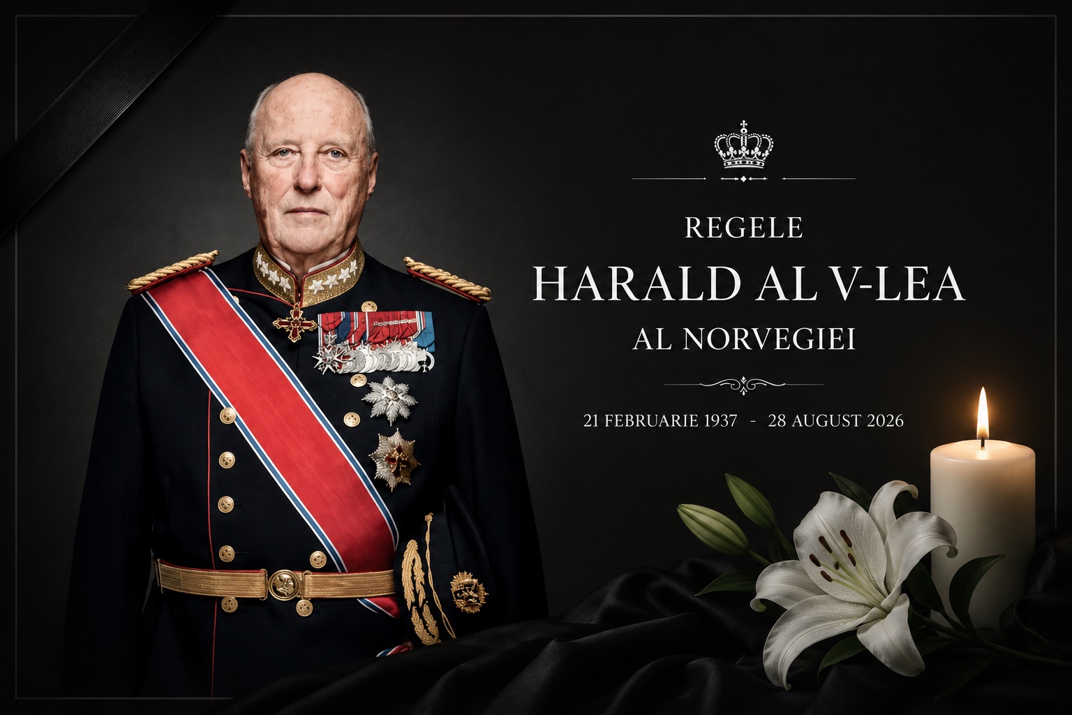Regele Harald al V-lea al Norvegiei a murit. Fiul său, Haakon, preia tronul după 35 de ani de domnie
