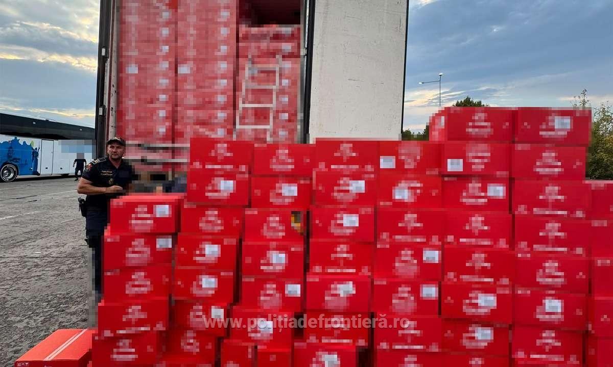 Peste patru milioane de țigarete, descoperite într-un TIR pe DN5. Șoferul a fost arestat preventiv