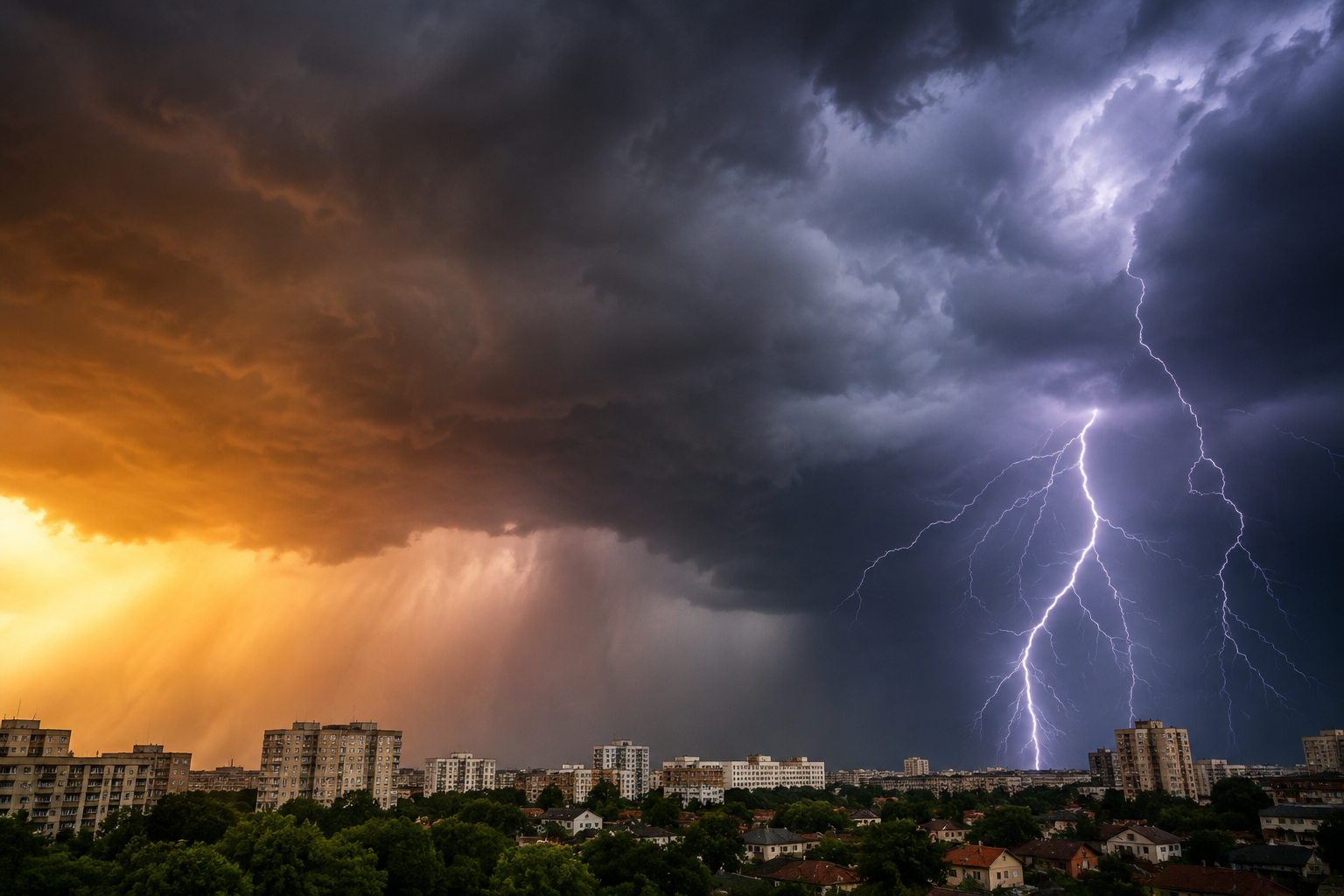 Bucureștiul trece de la caniculă la vijelii. Cum va fi vremea în weekend