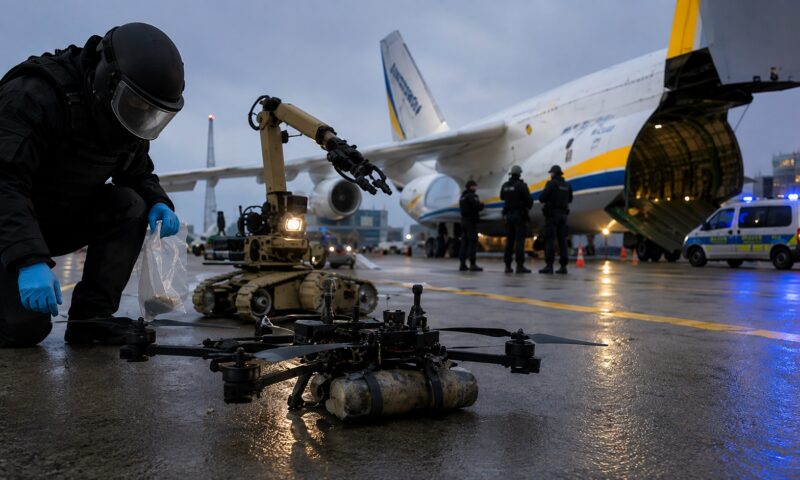Anchetă de contraterorism după incidentul grav de pe aeroportul Leipzig/Halle. Explozibili de calitate militară, găsiți pe o dronă