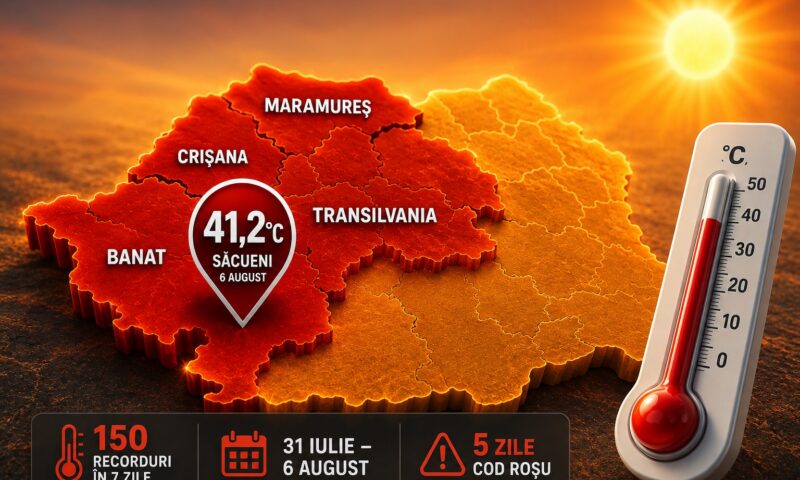 Vestul României, polul de căldură al țării. 150 de recorduri în șapte zile