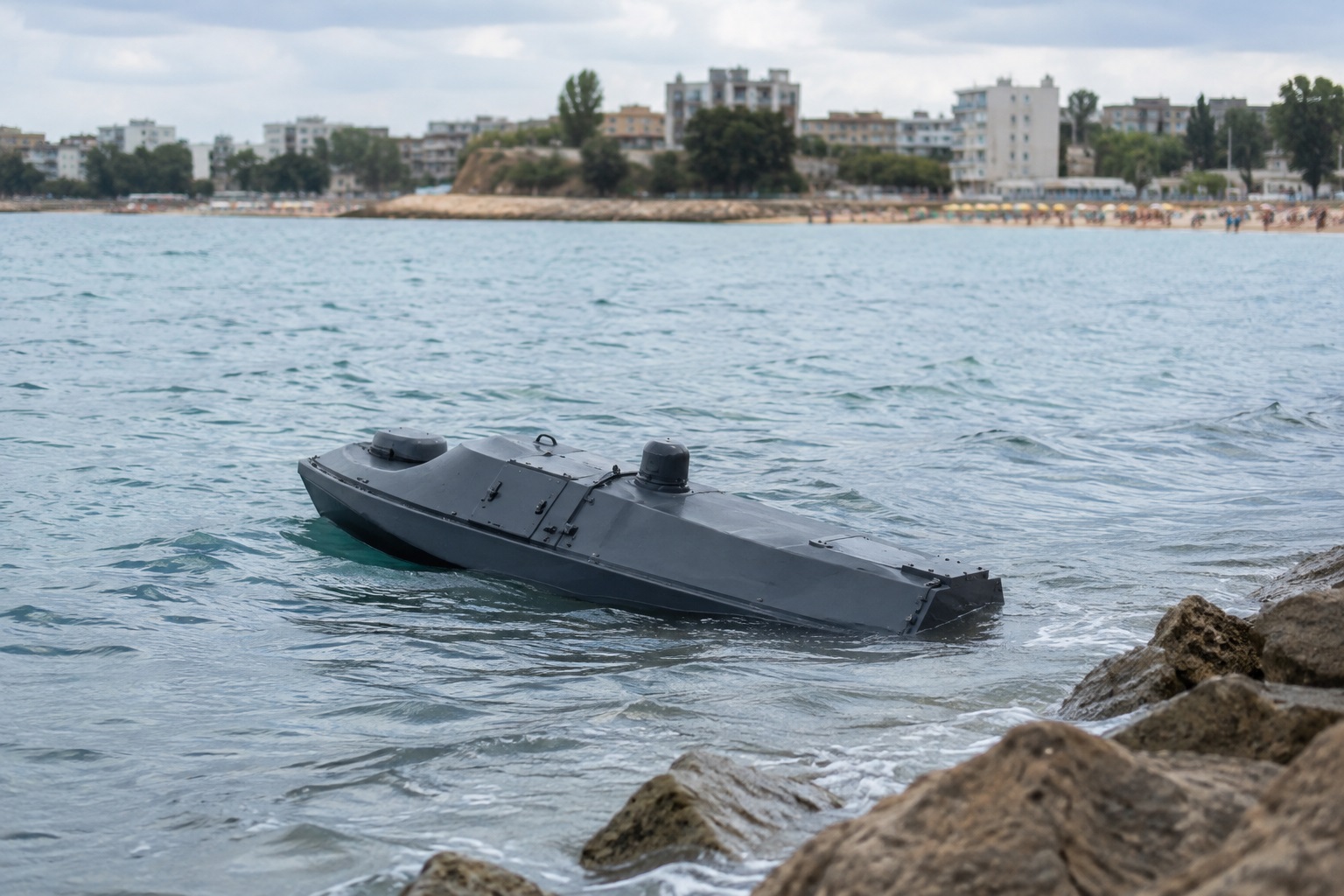 Alertă pe litoral după apariția unui rest de dronă. Turiștii l-au filmat în apropierea țărmului