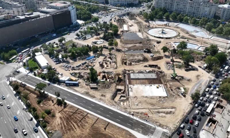 Planșeul Unirii. Ultimele restricții de circulație, ridicate înainte de începerea școlii. Lucrările au ajuns la 70%