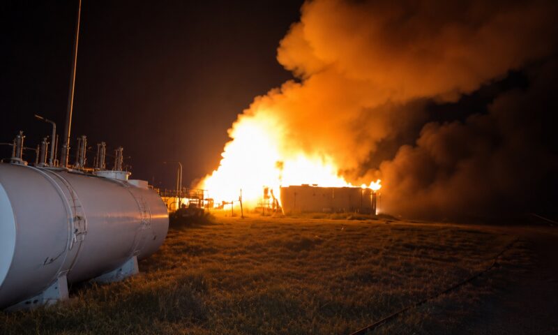 Incendiu la o hală cu baterii pentru stocarea energiei, în Buzău. Pompierii intervin cu zece autospeciale