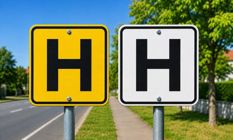 Mulți șoferi confundă indicatorul cu litera H. Semnificația diferă de la o țară la alta