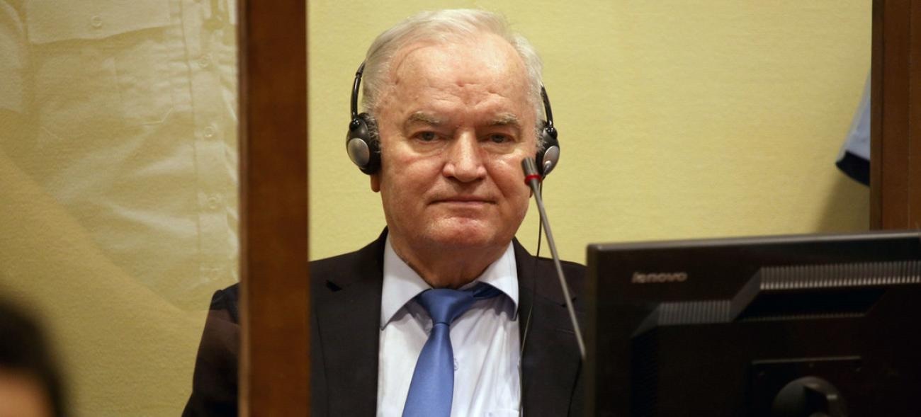 Ratko Mladic la procesul din 2021. sursa: ONU