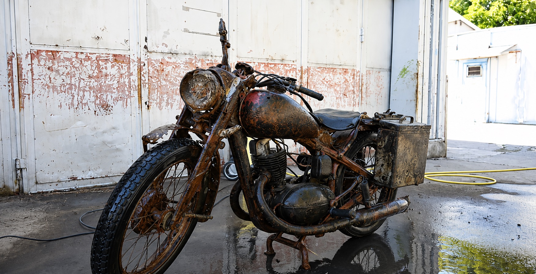 motocicleta gasita in Dunare