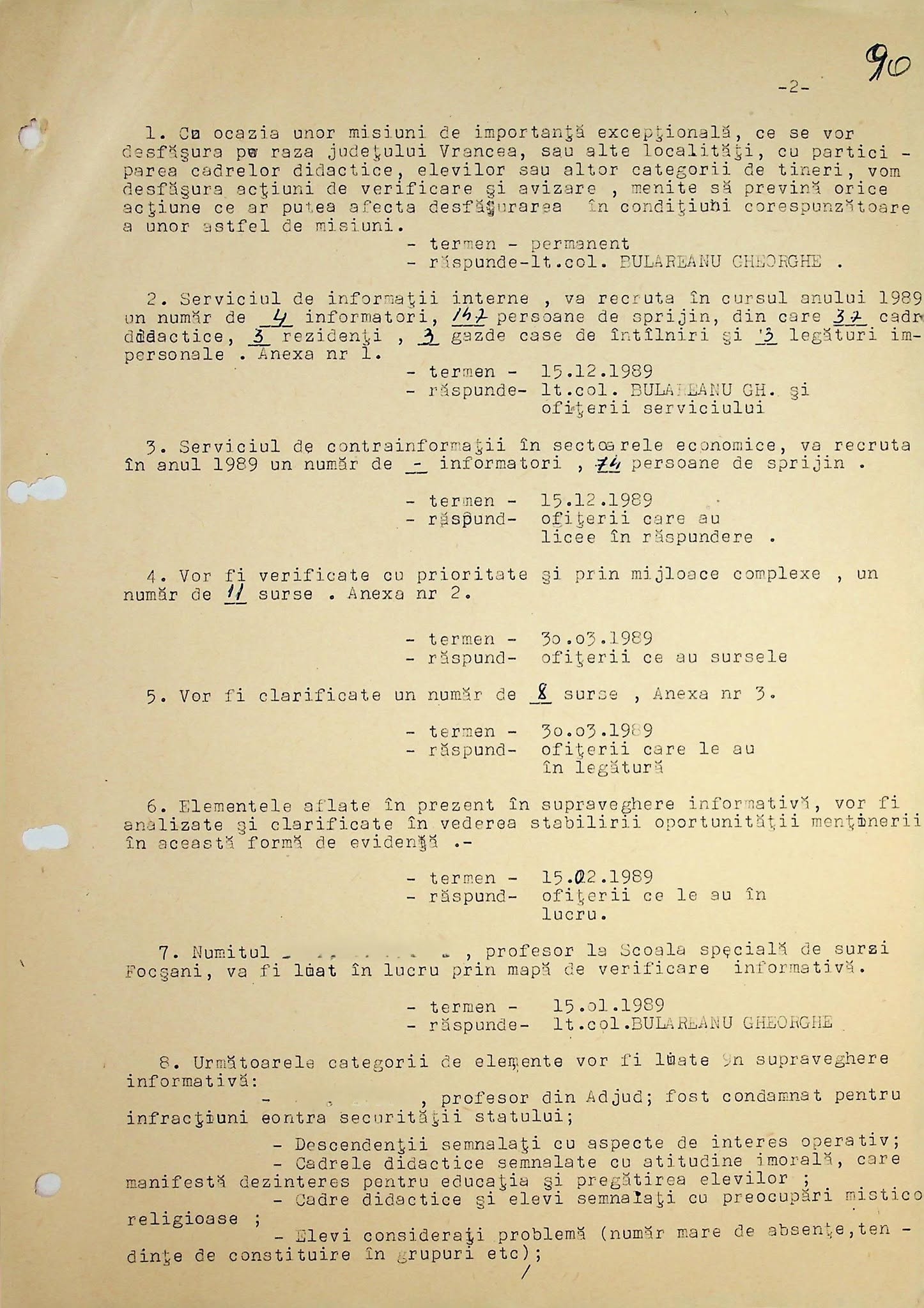 Planul ofițerilor de Securitate pentru învățământul din Vrancea, pagina 2
