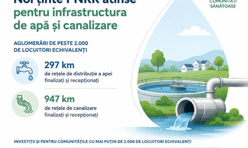 Sute de kilometri de rețele de apă și canalizare, finalizați prin PNRR. Anunțul transmis de Ministerul Mediului