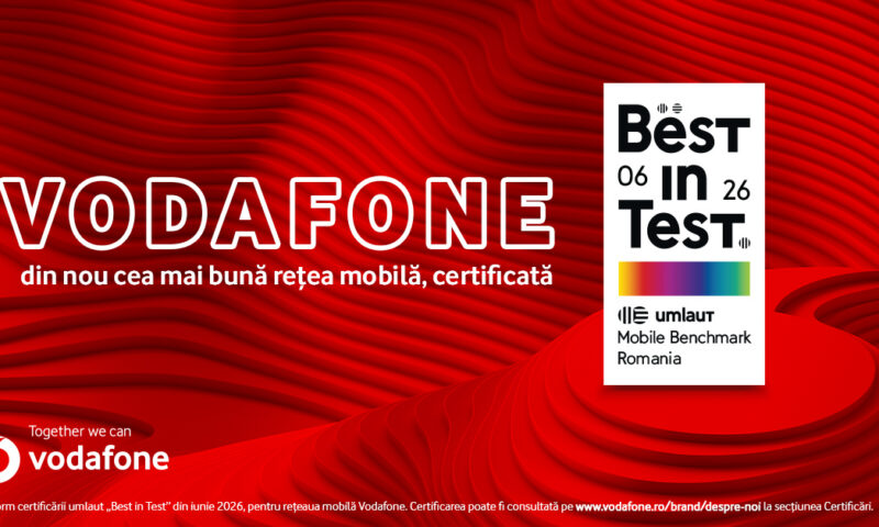 Vodafone România obține, pentru al cincilea an consecutiv, certificarea umlaut „Best in Test” pentru rețeaua sa mobilă