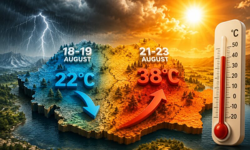 Răcire bruscă, apoi caniculă. Cum va fi vremea până la 30 august