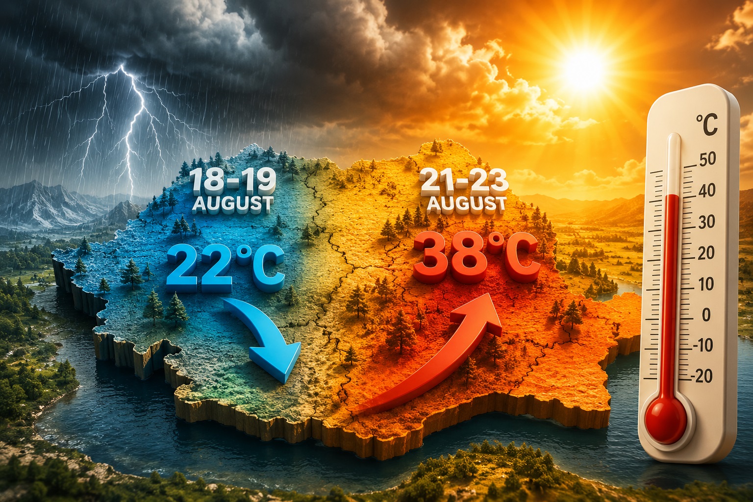 Răcire bruscă, apoi caniculă. Cum va fi vremea până la 30 august