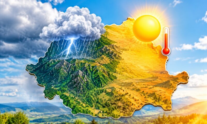 Ploi torențiale și grindină duminică. Luni, canicula revine cu temperaturi de până la 37 de grade