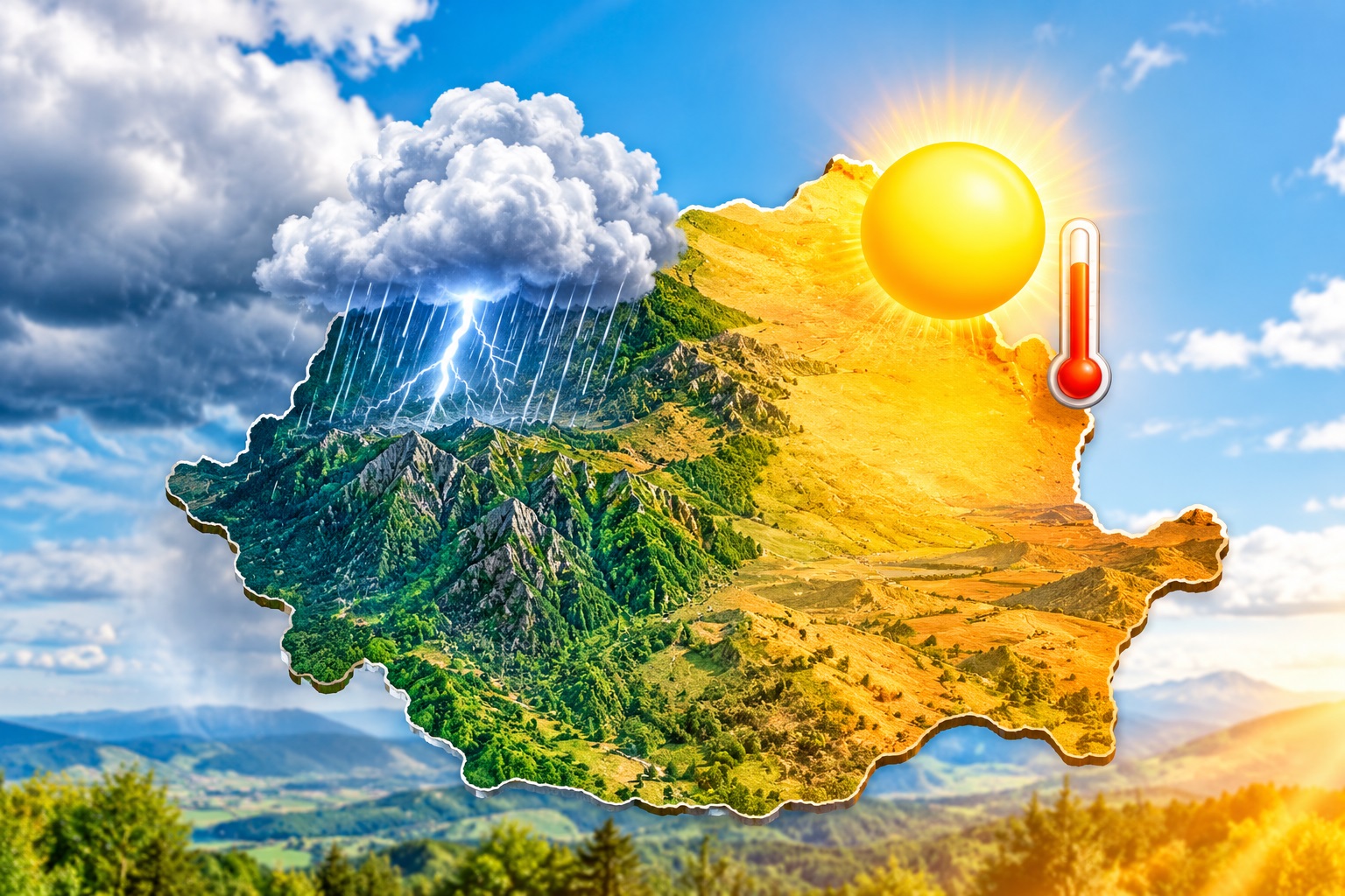 Ploi torențiale și grindină duminică. Luni, canicula revine cu temperaturi de până la 37 de grade