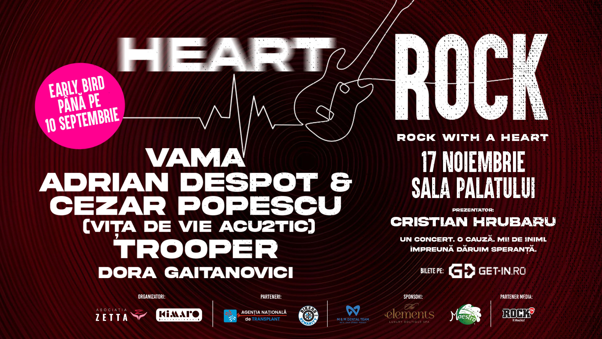 Muzica rock își unește forțele pentru viață: Concertul caritabil „Heart Rock” aduce Vama, Vița de Vie Acou2tic, Trooper și Dora Gaitanovici pe aceeași scenă