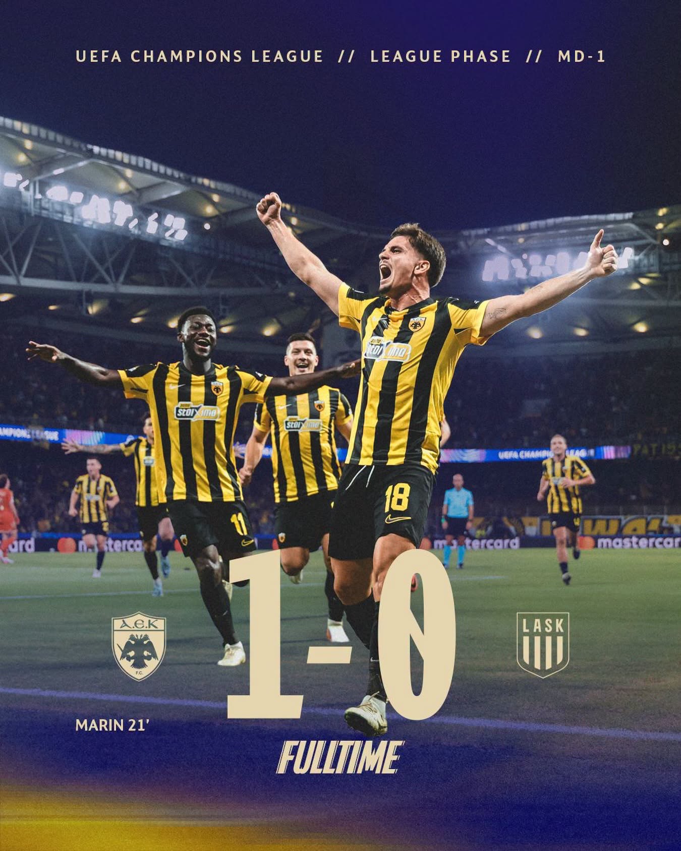Răzvan Marin, omul meciului în Liga Campionilor. Execuție fabuloasă în victoria celor de la AEK Atena