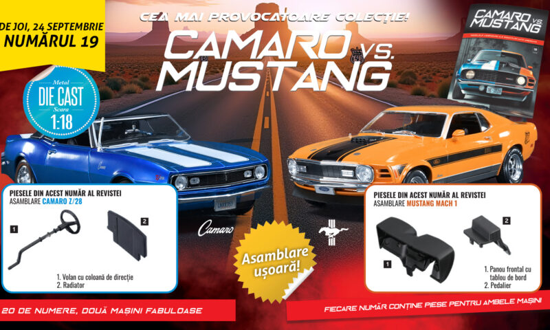 Colecția Camaro vs Mustang a ajuns la penultimul număr! De joi, la toate chioșcurile de ziare, revista 19 și piese noi pentru machete!