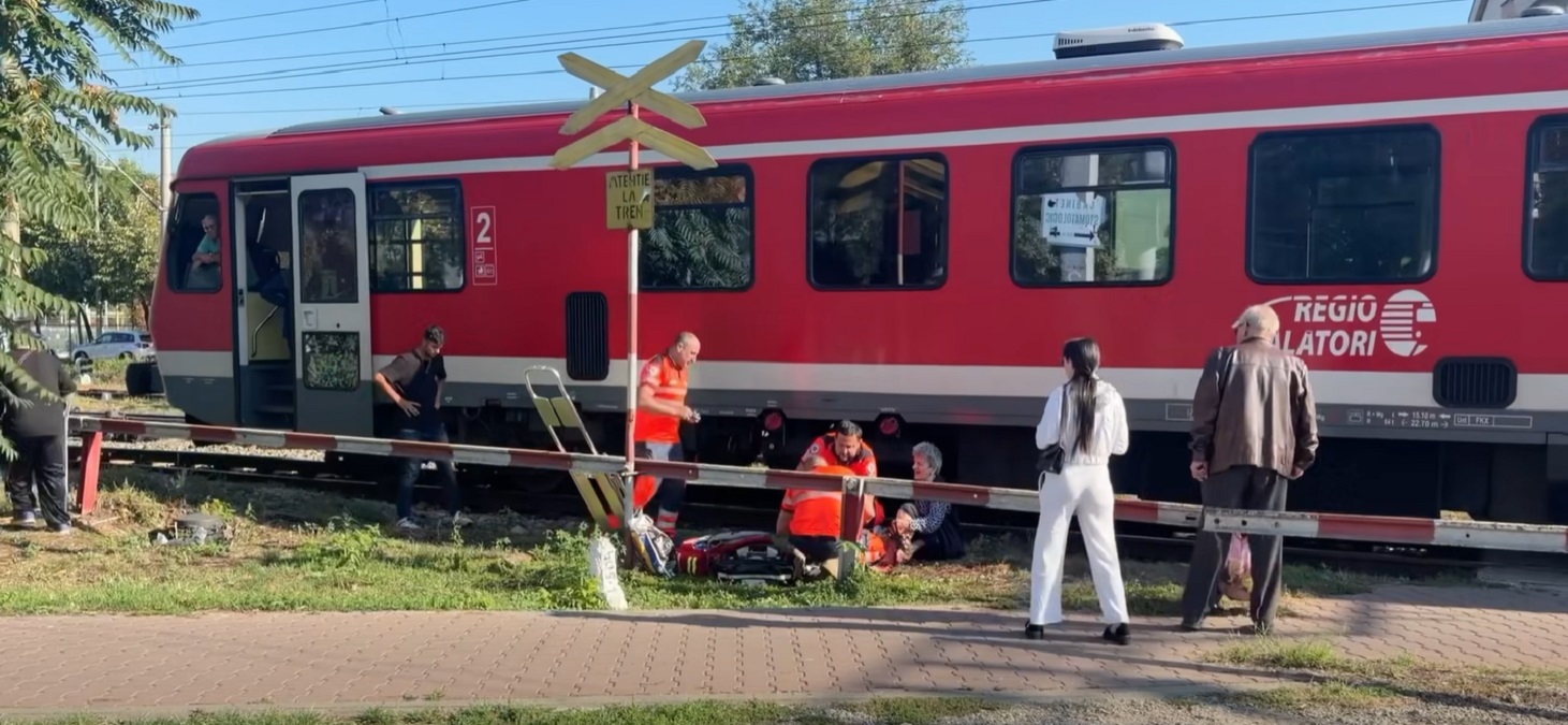 Accident feroviar în zona Gării Nicolina din Iași. O femeie a ajuns la spital