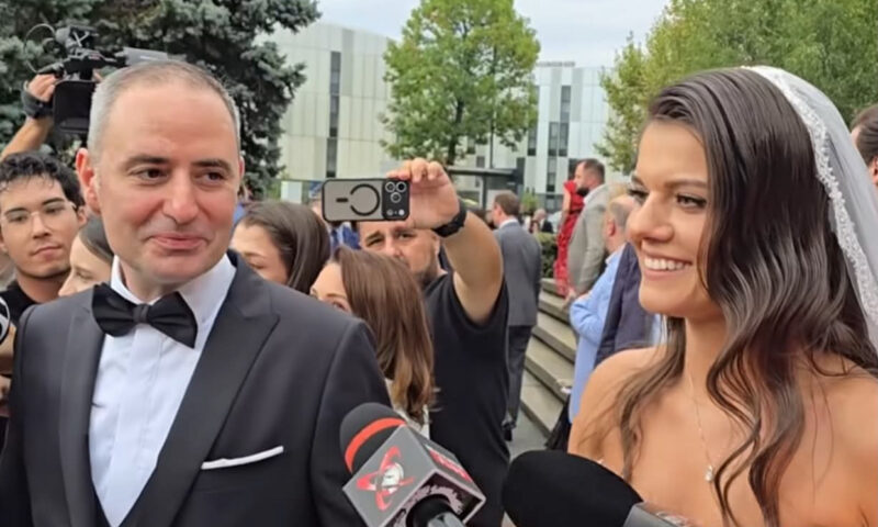 Alexandru Nazare și Maria Mihali s-au căsătorit. Ce au spus la ieșirea din biserică