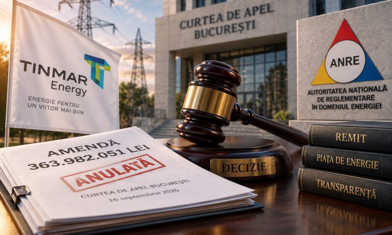 Amendă de 364 de milioane de lei de la ANRE, anulată de Curtea de Apel București
