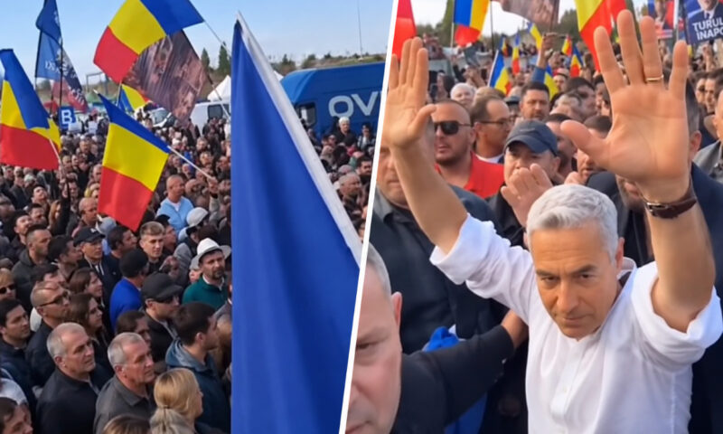 Călin Georgescu, primit cu urale la Oradea. Susținătorii lui au scandat mesaje anti-Bolojan