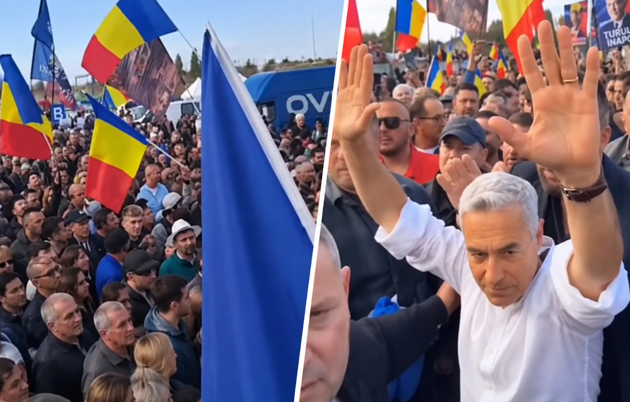 Călin Georgescu, primit cu urale la Oradea. Susținătorii lui au scandat mesaje anti-Bolojan