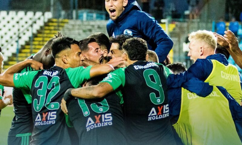 Corvinul Hunedoara dă lovitura la Galați. Victorie spectaculoasă cu Oțelul după un meci cu cinci goluri în Superligă