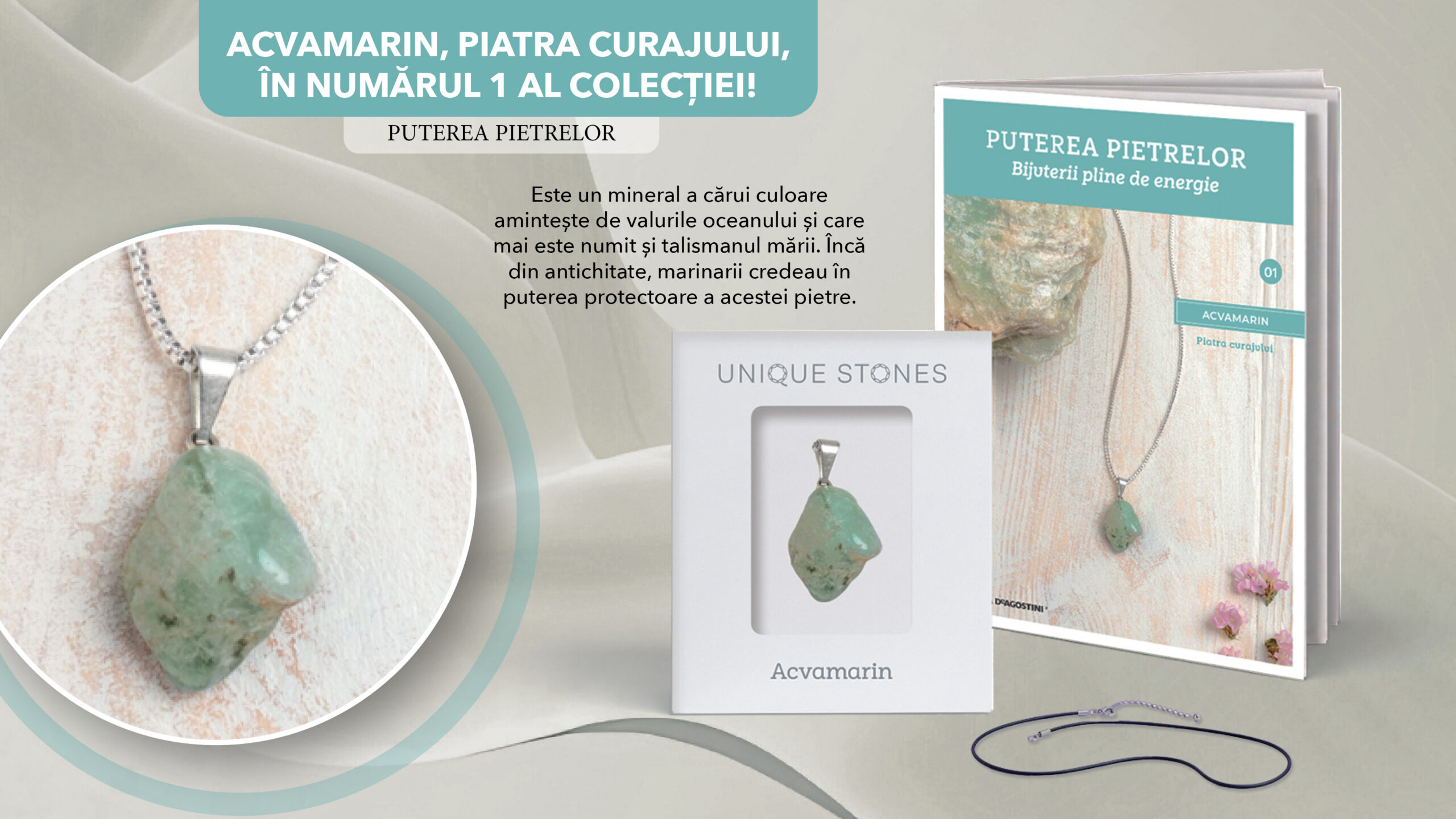 Colecția „Puterea Pietrelor” aduce o serie de pietre naturale pe care le poți purta ca pandantiv