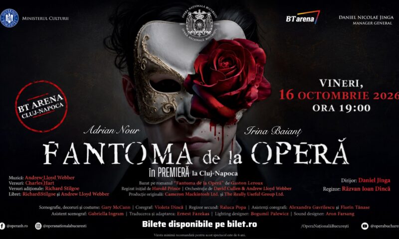 „Fantoma de la Operă”, în premieră la Cluj-Napoca, pe BT Arena