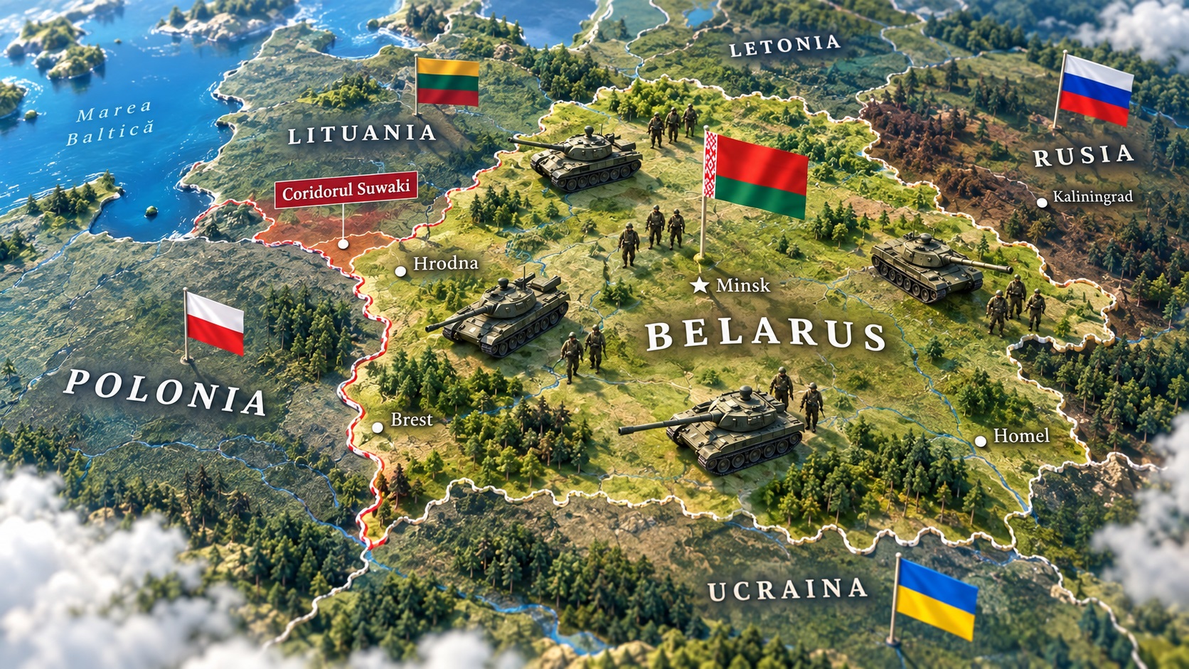 Belarus mută tancuri lângă frontiera NATO. Manevre la câțiva kilometri de Polonia