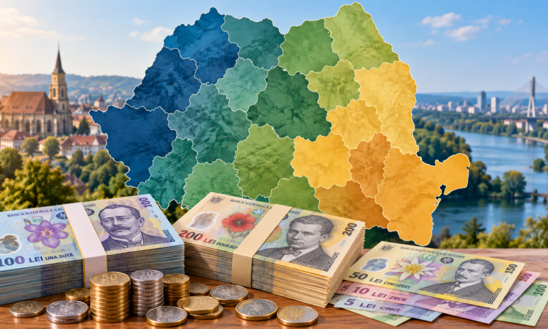 Harta veniturilor din România. Unde sunt cele mai mari pensii și salarii