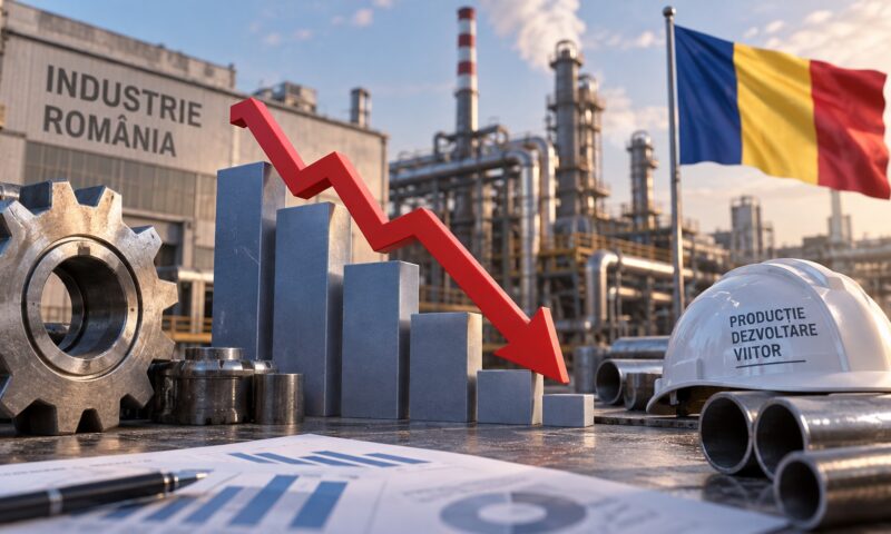 Producția industrială a României a scăzut cu 6,3% în iulie. Datele INS arată un recul puternic față de 2025