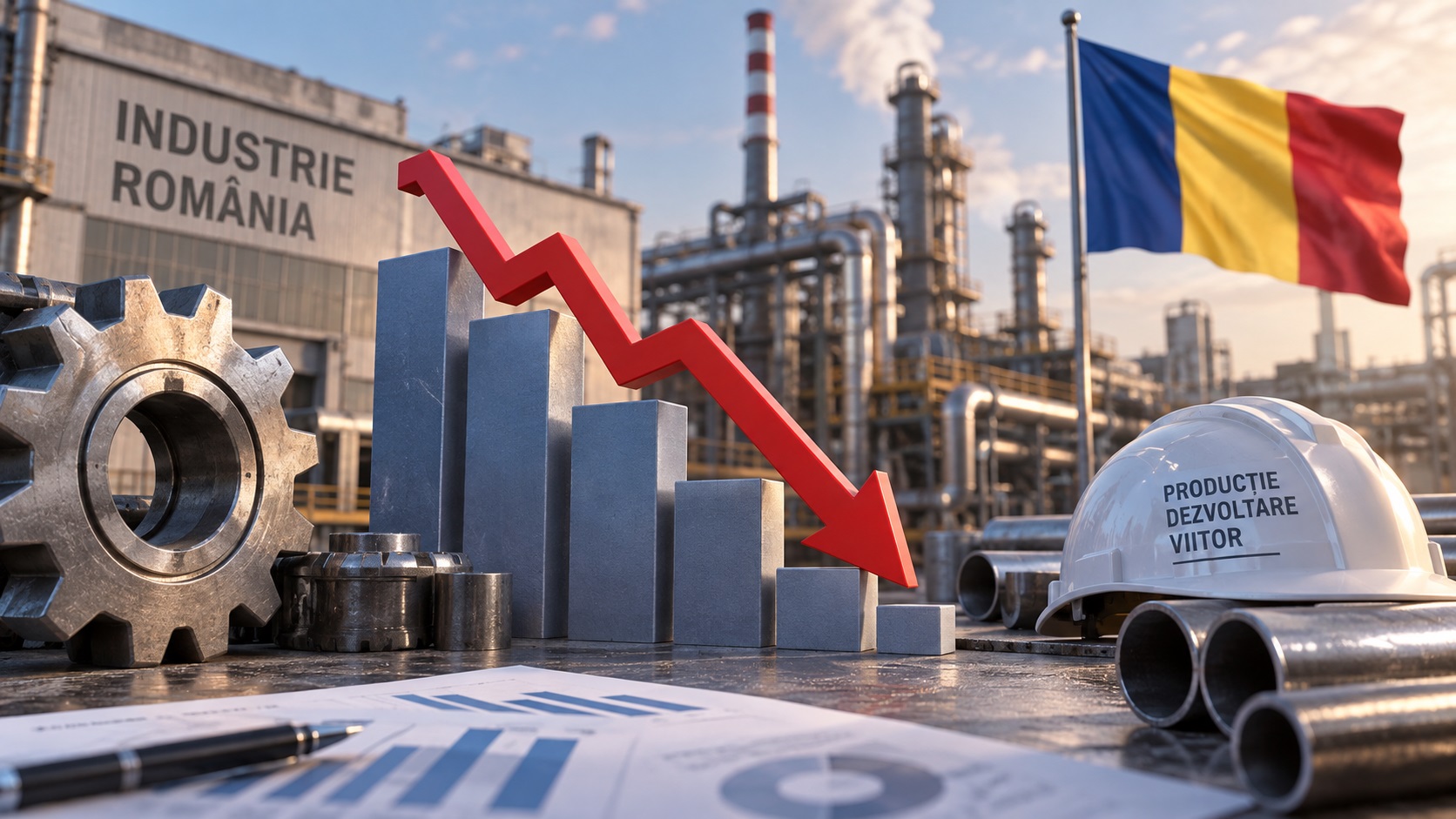 Producția industrială a României a scăzut cu 6,3% în iulie. Datele INS arată un recul puternic față de 2025