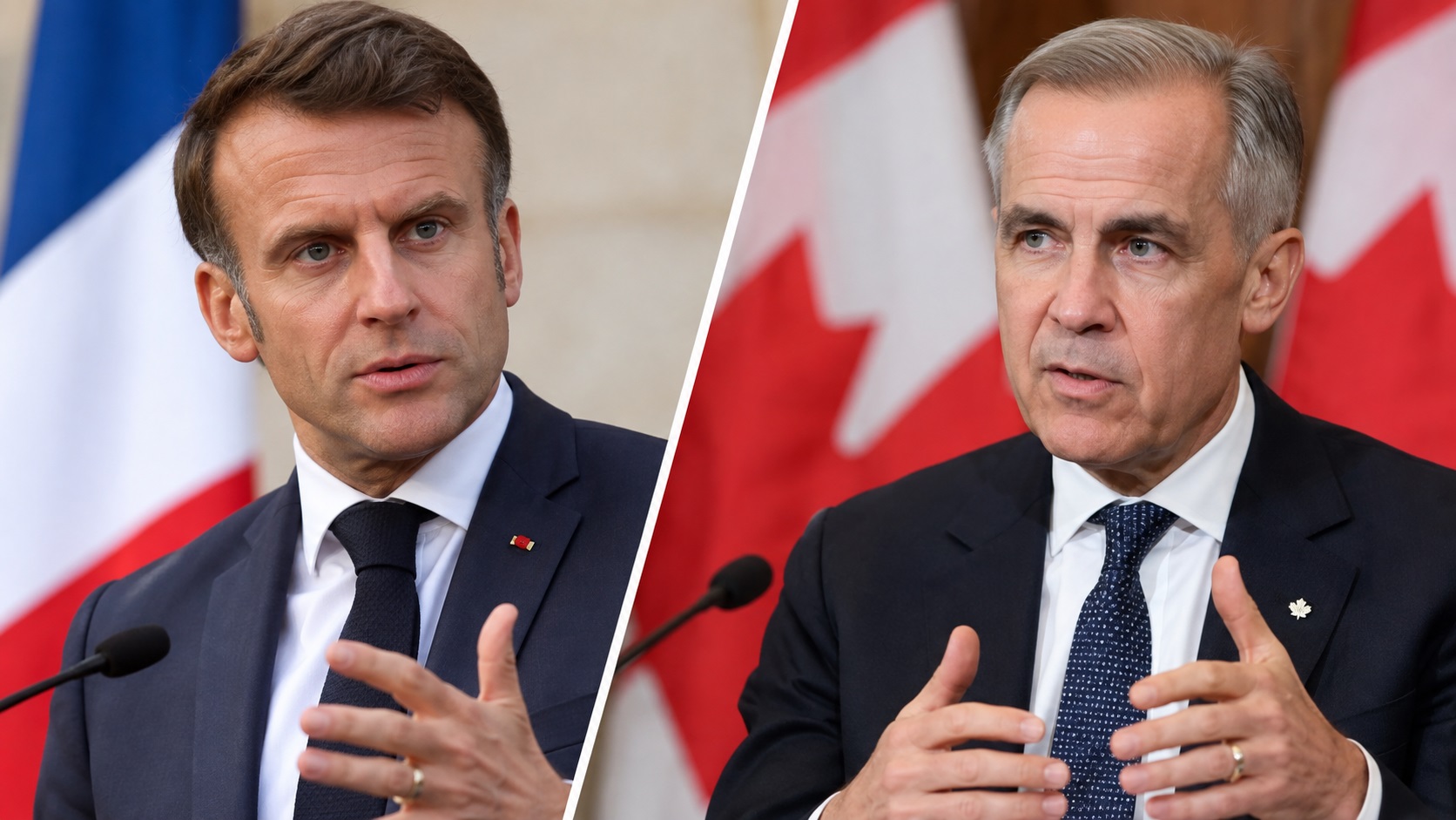 Întâlnire Macron - Carney într-un teritoriu francez. Miza depășește Atlanticul