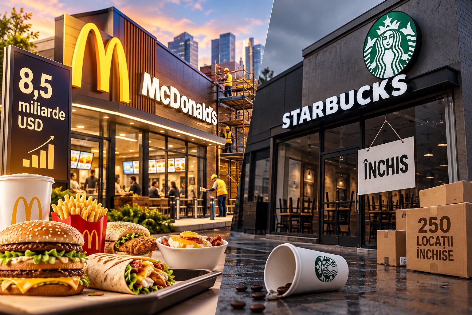 McDonald’s schimbă strategia și bagă miliarde în restaurante. Starbucks închide 250 de localuri