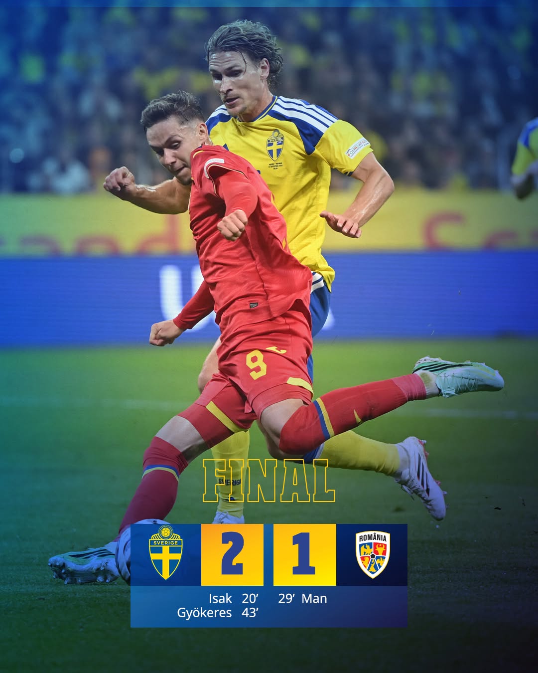 Suedia – România, 2-1. Naționala lui Gheorghe Hai, eșec la debutul în Liga Națiunilor