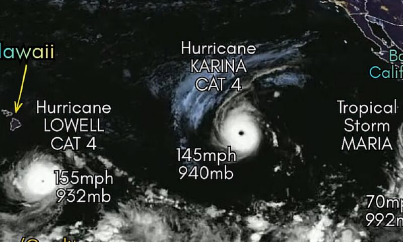 Trei uragane se învârt simultan în Pacific. Atlanticul ar putea doborî un record vechi de 24 de ani