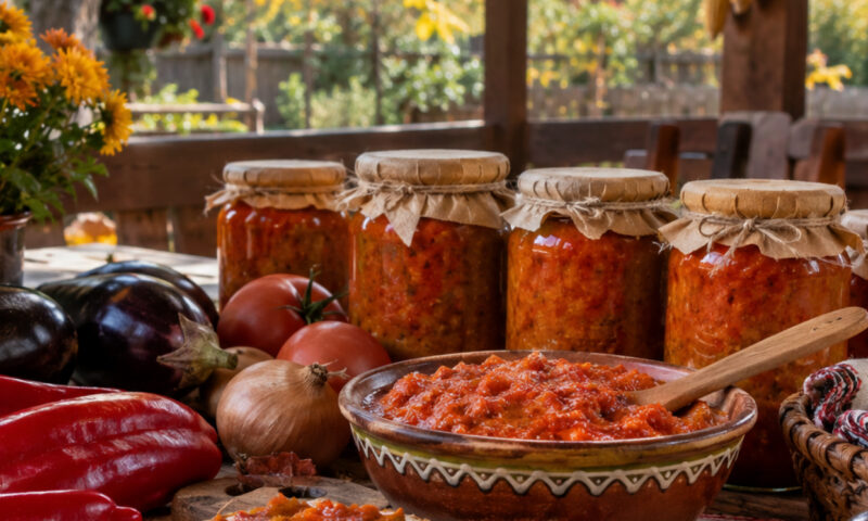 Zacuscă picantă, cu aromă intensă de legume coapte. Ce trebuie să faci pentru o consistență cremoasă