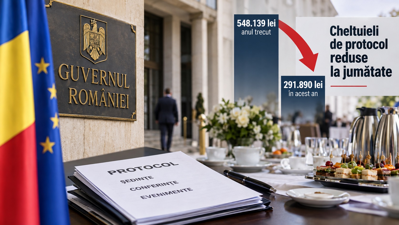 Cheltuielile de protocol ale Guvernului au fost reduse la jumătate. Ce s-a tăiat