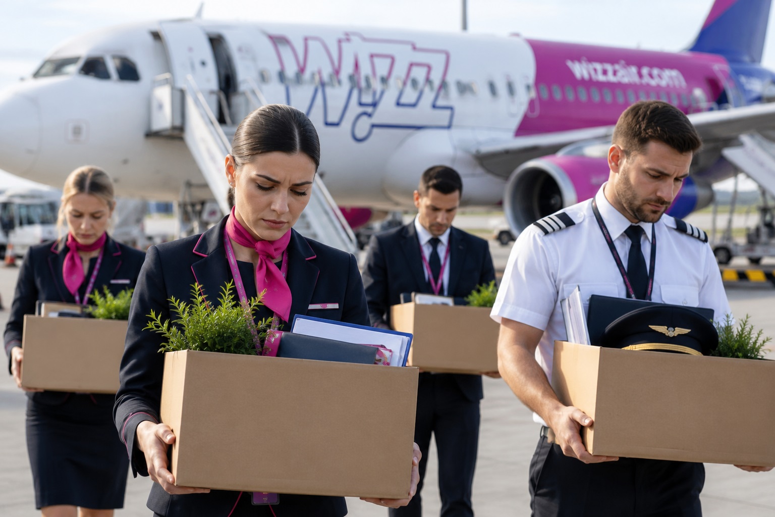 Concedieri colective la Wizz Air, în România. 172 de angajați din patru baze, vizați de restructurare