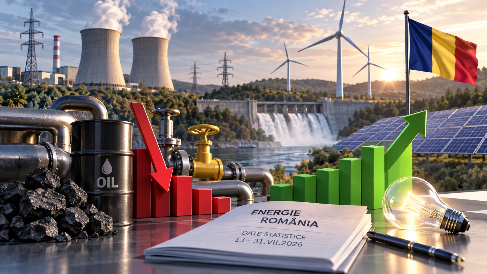 Resursele de energie primară au scăzut cu 6,2% în primele șapte luni. Consumul populației s-a redus cu aproape 12%
