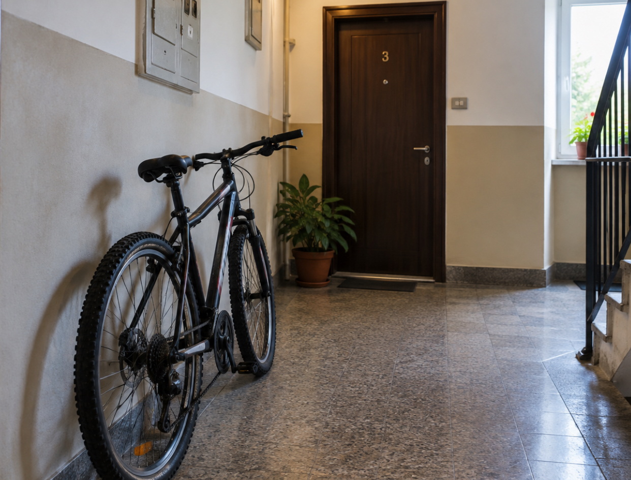 Biciclete, cutii și mobilier pe holul blocului. Ce riscă proprietarii care ocupă spațiile comune