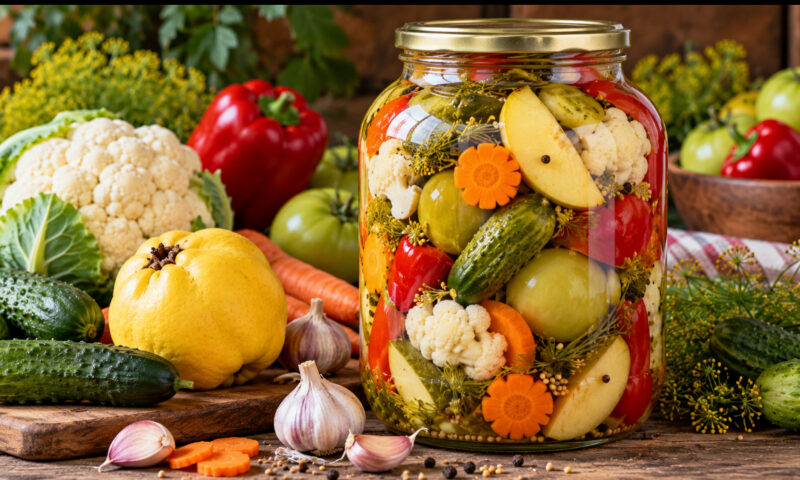 Murături asortate pentru iarnă, după o rețetă mai puțin obișnuită. Ingredientul care le dă un gust aparte