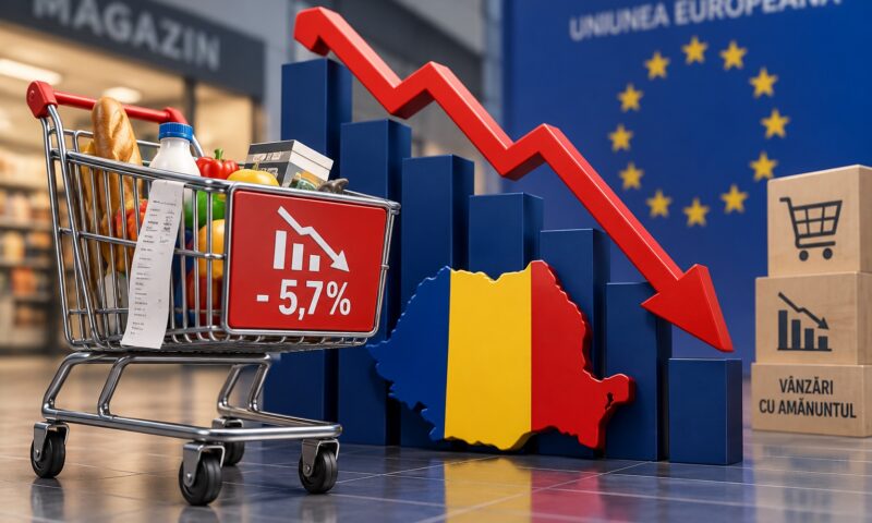 România, cea mai mare scădere a vânzărilor cu amănuntul din UE. Comerțul european a crescut în iulie 2026