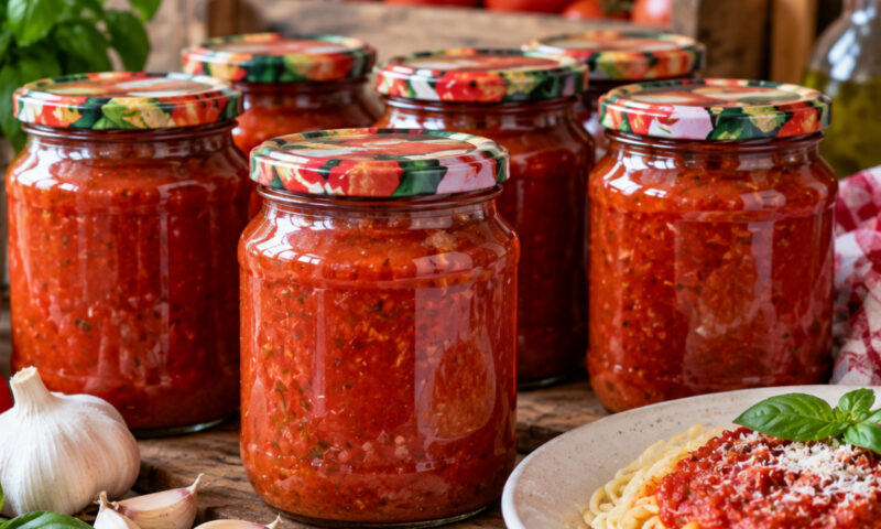Sos de roșii la borcan pentru paste, pizza și lasagna. Rețeta care îți ușurează mesele din sezonul rece