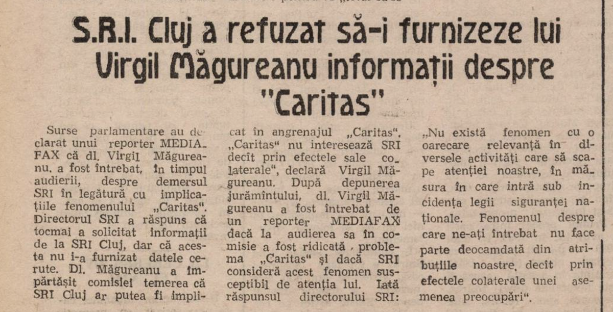 SRI Cluj refuza să furnizeze informații