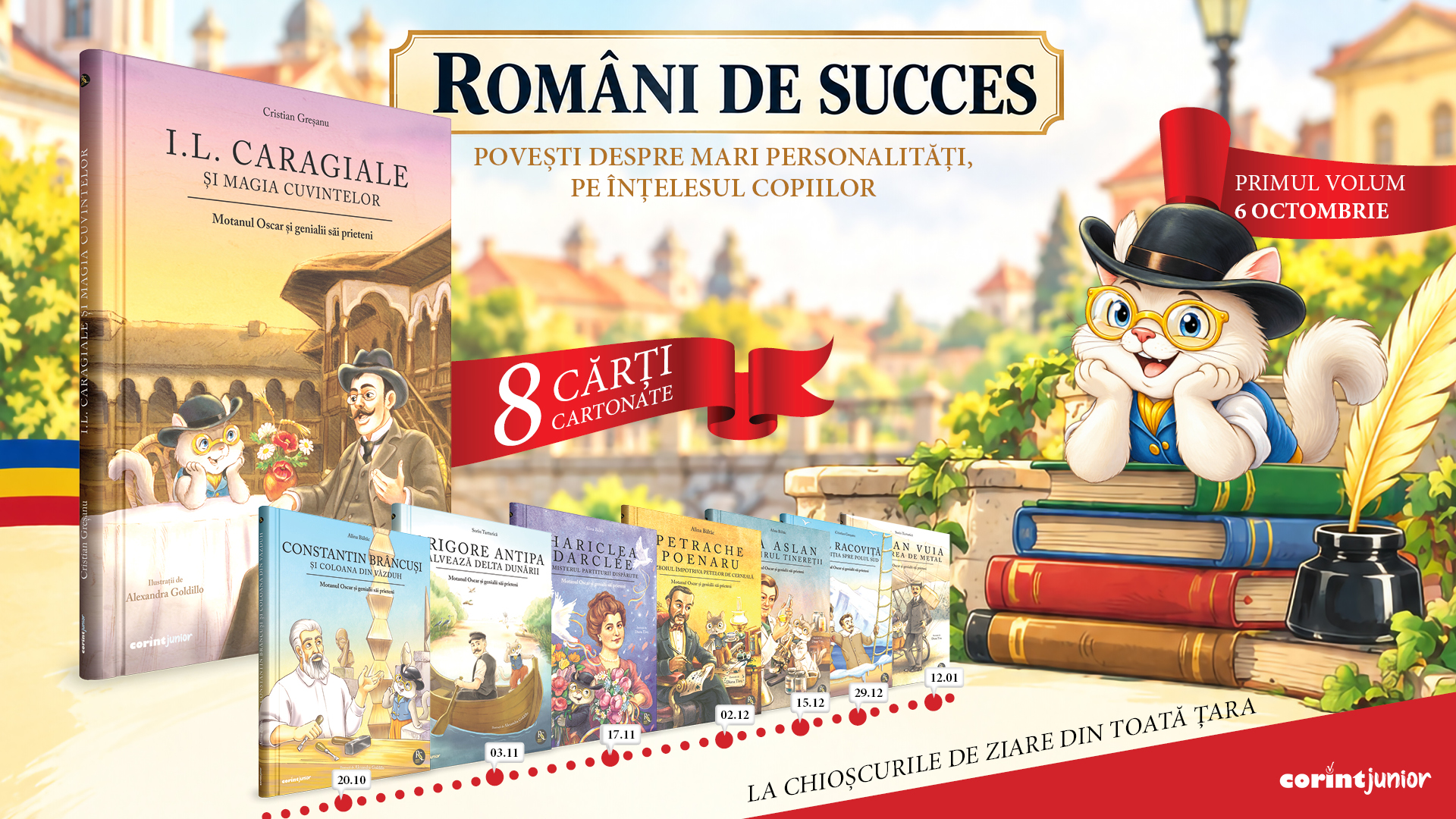 ROMÂNI DE SUCCES: O serie de cărți care reconstituie, pe înțelesul copiilor, portretele unora dintre cei mai valoroși români. De marți, la chioșcurile de ziare!
