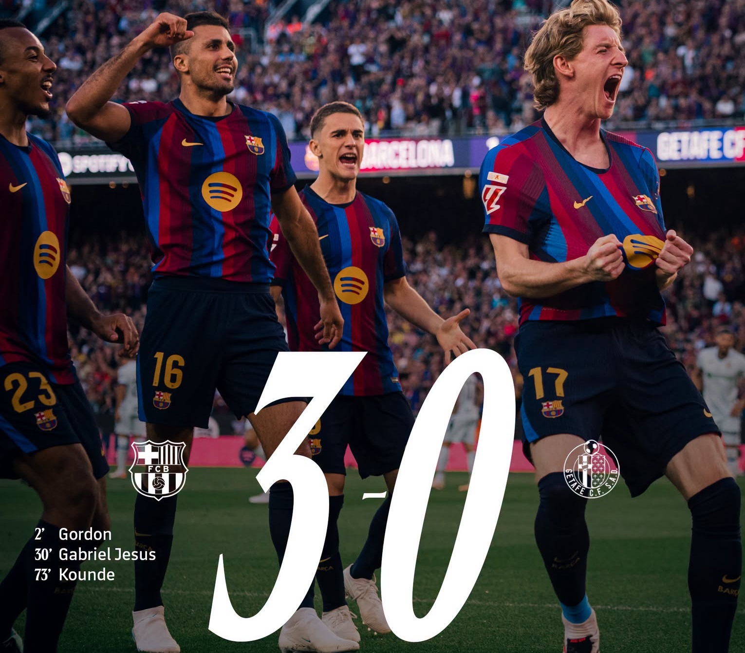 Barcelona a făcut scor cu Getafe, Real a câștigat în 10 cu Villarreal. Catalanii, lideri în La Liga