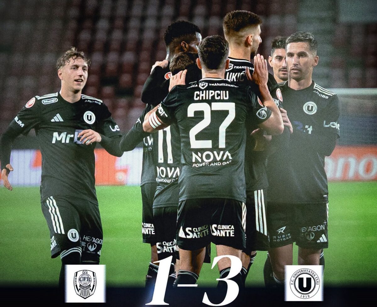 Universitatea Cluj a câștigat derby-ul cu CFR, scor 3-1. Șumudică acuză „trei greșeli flagrante”