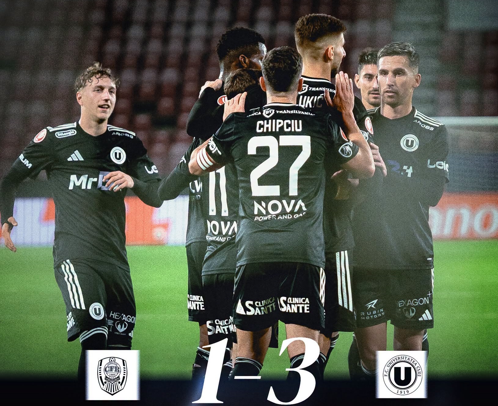 Universitatea Cluj a câștigat derby-ul cu CFR, scor 3-1. Șumudică acuză „trei greșeli flagrante”